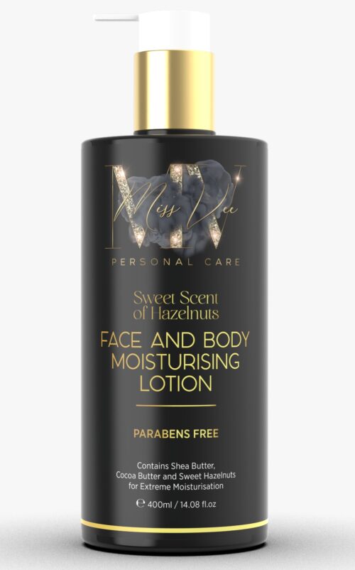 Face and Body Moisturising Lotion – Sweet Scent of Hazelnuts 400ml